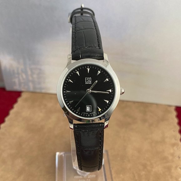 Vintage Movado ESQ Swiss Quality Watch Leather